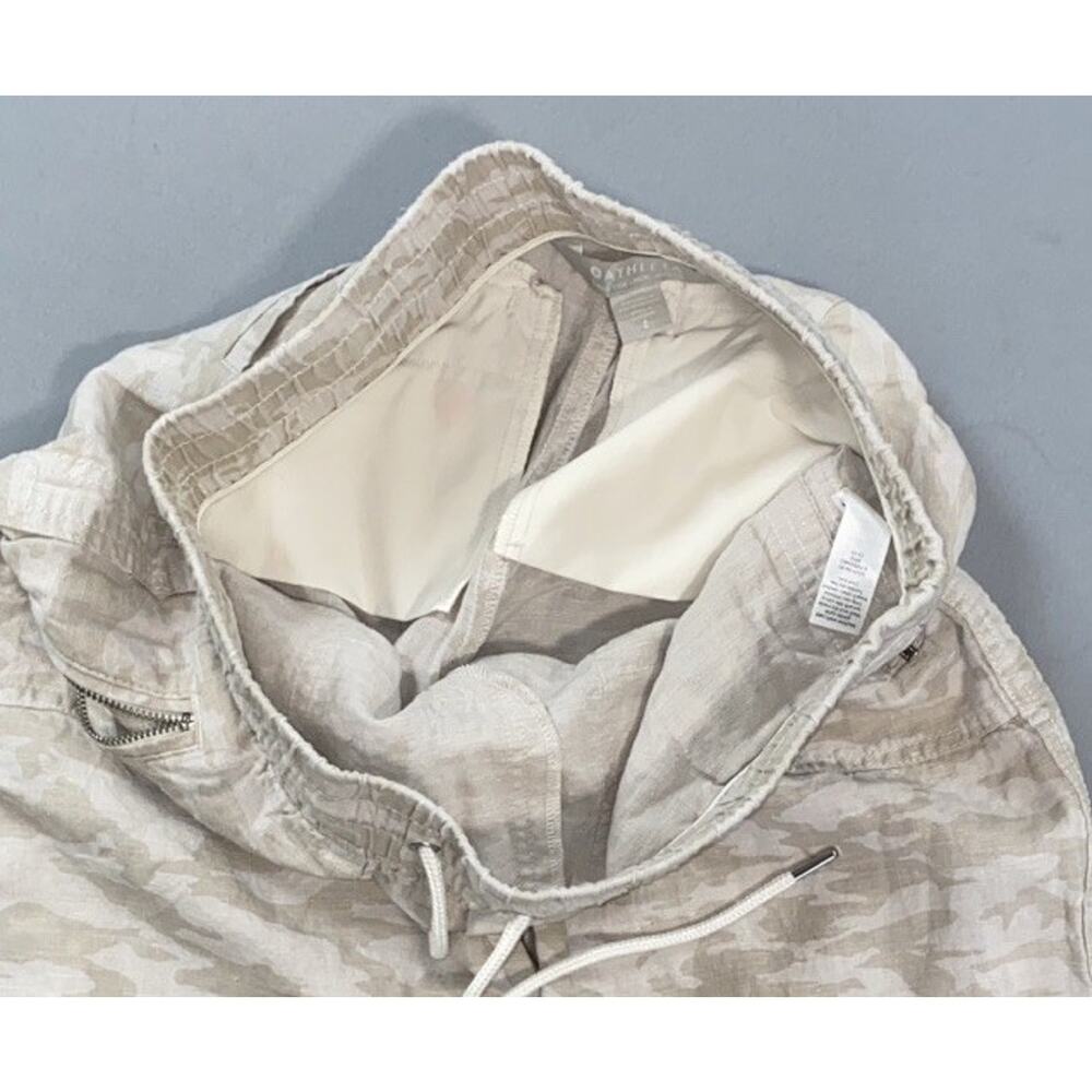 Athleta 531156 Women's Cabo Tide Linen Jogger Pull On Pants. Beige Camo, Size 4. - Picture 3 of 5